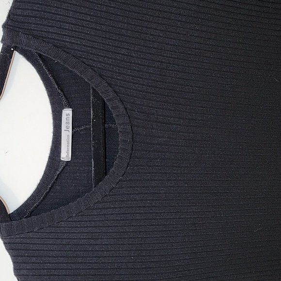 Reformation black Slit  ribbed knit midi dress  Strechy Small - Picture 14 of 16